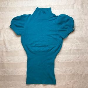 Express Blue Turtle Neck Short Sleeve